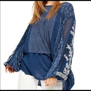 FREE PEOPLE INDIGO DREAMS TOP TUNIC NWT
